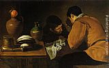 Two Young Men at a Table by Diego Rodriguez de Silva Velazquez